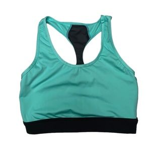 Rise by LuLaRoe Sports Bra Women Small Black Teal Green  Mesh Back Racerback